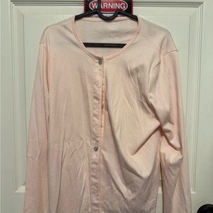 Light Pink Button-Up Cardigan llbean